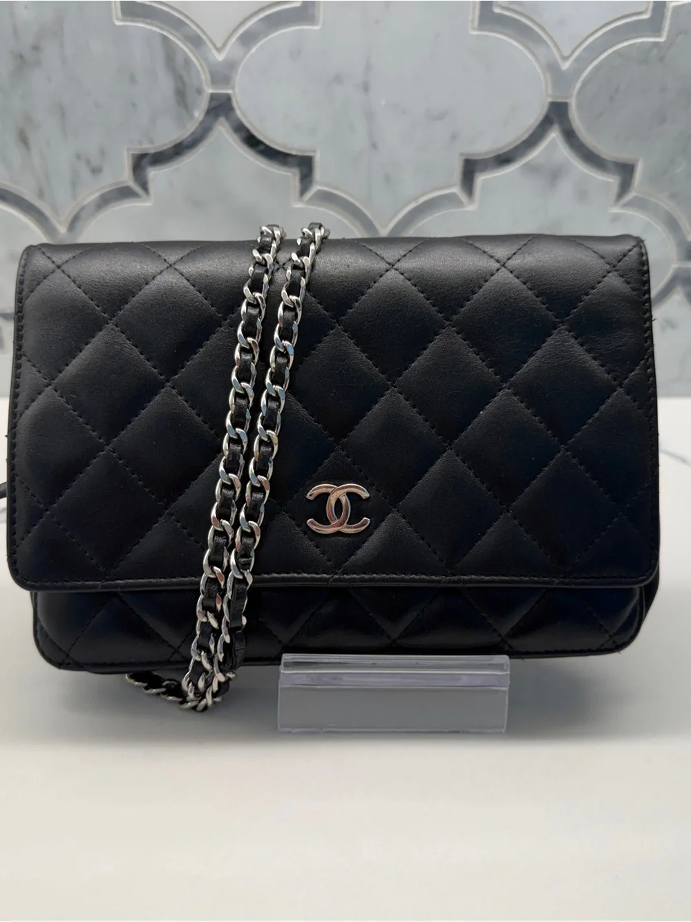 CHANEL Quilted Lambskin Classic Wallet On Chain